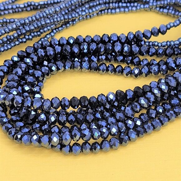 Multistrand Bead Choker Bib Necklace - Picture 1 of 9